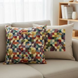 Țesătură decorativă GOBELIN PREMIUM Graphic retro shapes