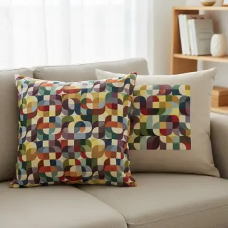 Țesătură decorativă GOBELIN PREMIUM Graphic retro shapes