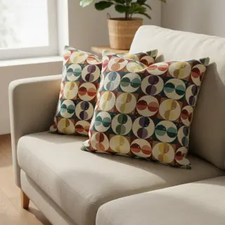 Țesătură decorativă GOBELIN PREMIUM Graphic square circle