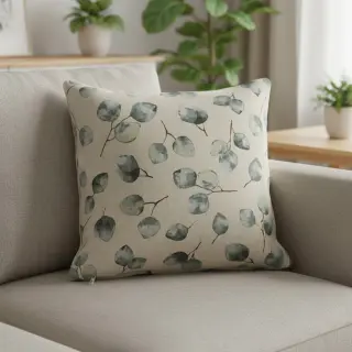 Țesătură decorativă  Linenlook Eucalyptus watercolour branch