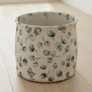 Țesătură decorativă  Linenlook Eucalyptus watercolour branch