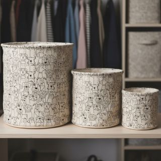 Țesătură decorativă Linenlook Dog cartoon line