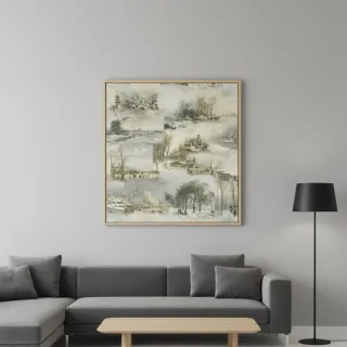 Țesătură decorativă Winter landscape digital print