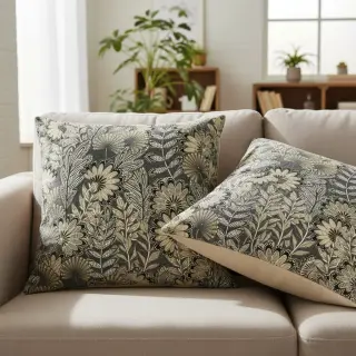 Țesătură decorativă jacquard Boho leaves