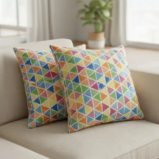 Țesătură decorativă premium Rainbow triangle