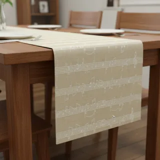 Țesătură decorativă jacquard Music notes lyrics metallic