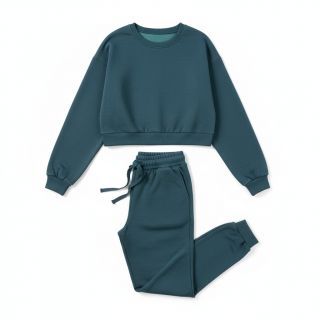 Jerse trening pieptănat MELANGE dark petrol