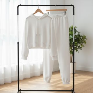 Jerse trening pieptănat optical white