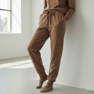 Jerse trening pieptănat JOGGING camel