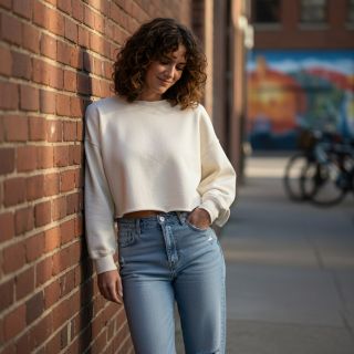 Jerse trening pieptănat JOGGING white