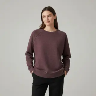 Jerse trening pieptănat JOGGING aubergine melange