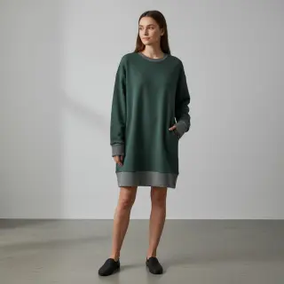 Jerse trening pieptănat JOGGING dark green melange