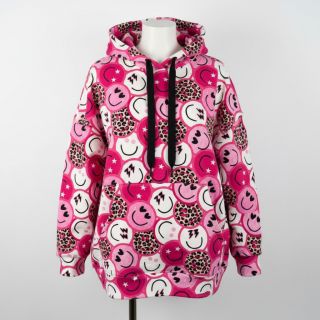 Jerse trening Happy faces pink digital print