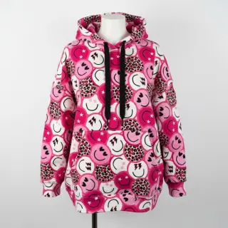 Jerse trening Happy faces pink digital print
