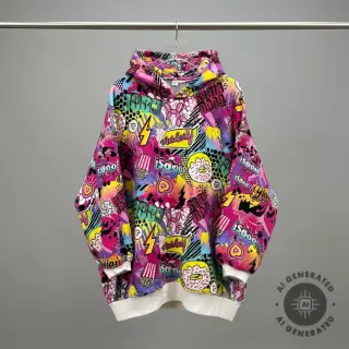 Jerse trening Manga fuchsia digital print