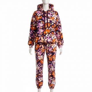 Jerse trening Bright flowers design purple ochre