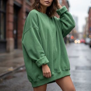 Jerse trening pieptănat JOGGING forest green