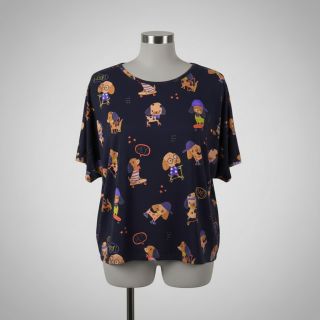 Tricot Dogs navy digital print