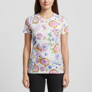 Tricot Shells white digital print