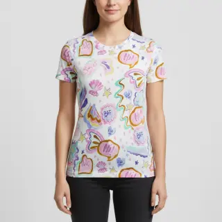 Tricot Shells white digital print