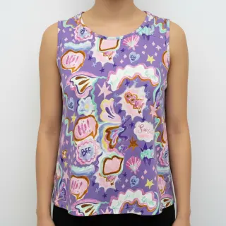 Tricot Shells lavender digital print