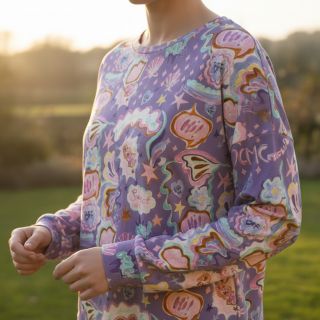 Tricot Shells lavender digital print