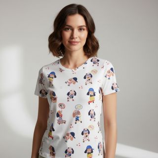 Tricot Dogs white digital print