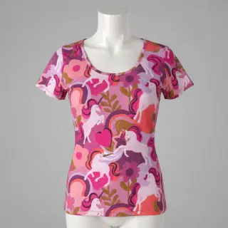 Tricot Unicorns mauve digital print