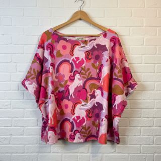 Tricot Unicorns mauve digital print