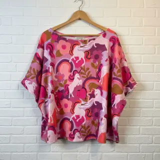 Tricot Unicorns mauve digital print