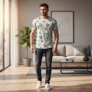 Tricot NEON Super heroes ecru melange