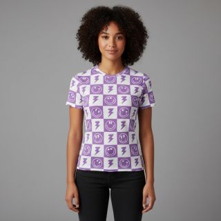 Tricot Happy faces square lavender digital print