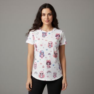 Tricot Dolls white digital print