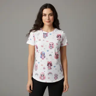 Tricot Dolls white digital print