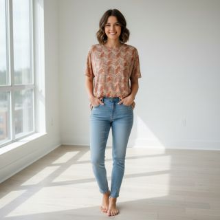 Tricot VISCOSE Structure beige digital print