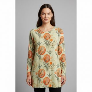 Tricot VISCOSE Enjoy The Silence orange digital print