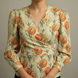 Tricot VISCOSE Enjoy The Silence orange digital print