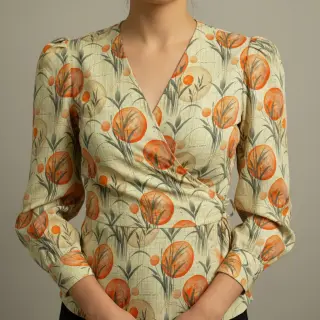 Tricot VISCOSE Enjoy The Silence orange digital print