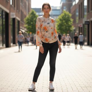 Tricot VISCOSE Soothing Fields orange digital print