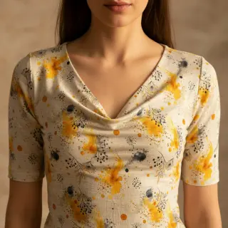 Tricot VISCOSE Soothing Fields yellow digital print