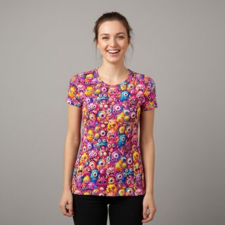 Tricot Funny faces design B digital print