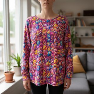 Tricot Funny faces design B digital print