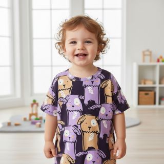 Tricot Funny dogs dark purple