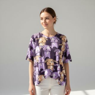 Tricot Funny dogs dark purple