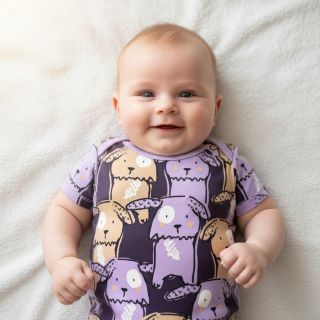 Tricot Funny dogs dark purple