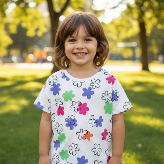 Tricot Flower prints white