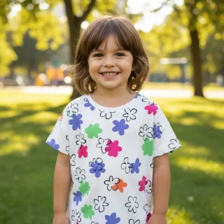 Tricot Flower prints white