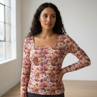 Tricot Paisley woody design A digital print