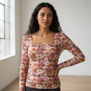 Tricot Paisley woody design A digital print