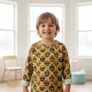 Tricot Winter faces design B digital print